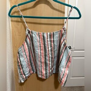Libe Workshop Striped Cropped Camisole - Pink, Gray, White